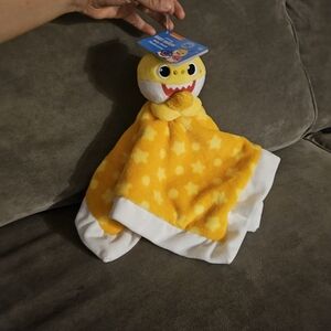 Yellow Baby Shark Plush Blanket Toy
